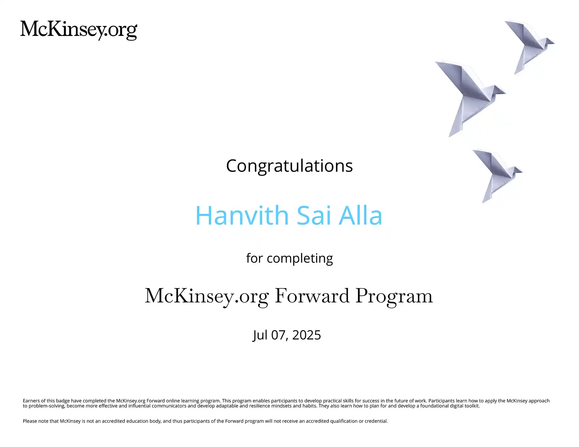 McKinsey Forward Program