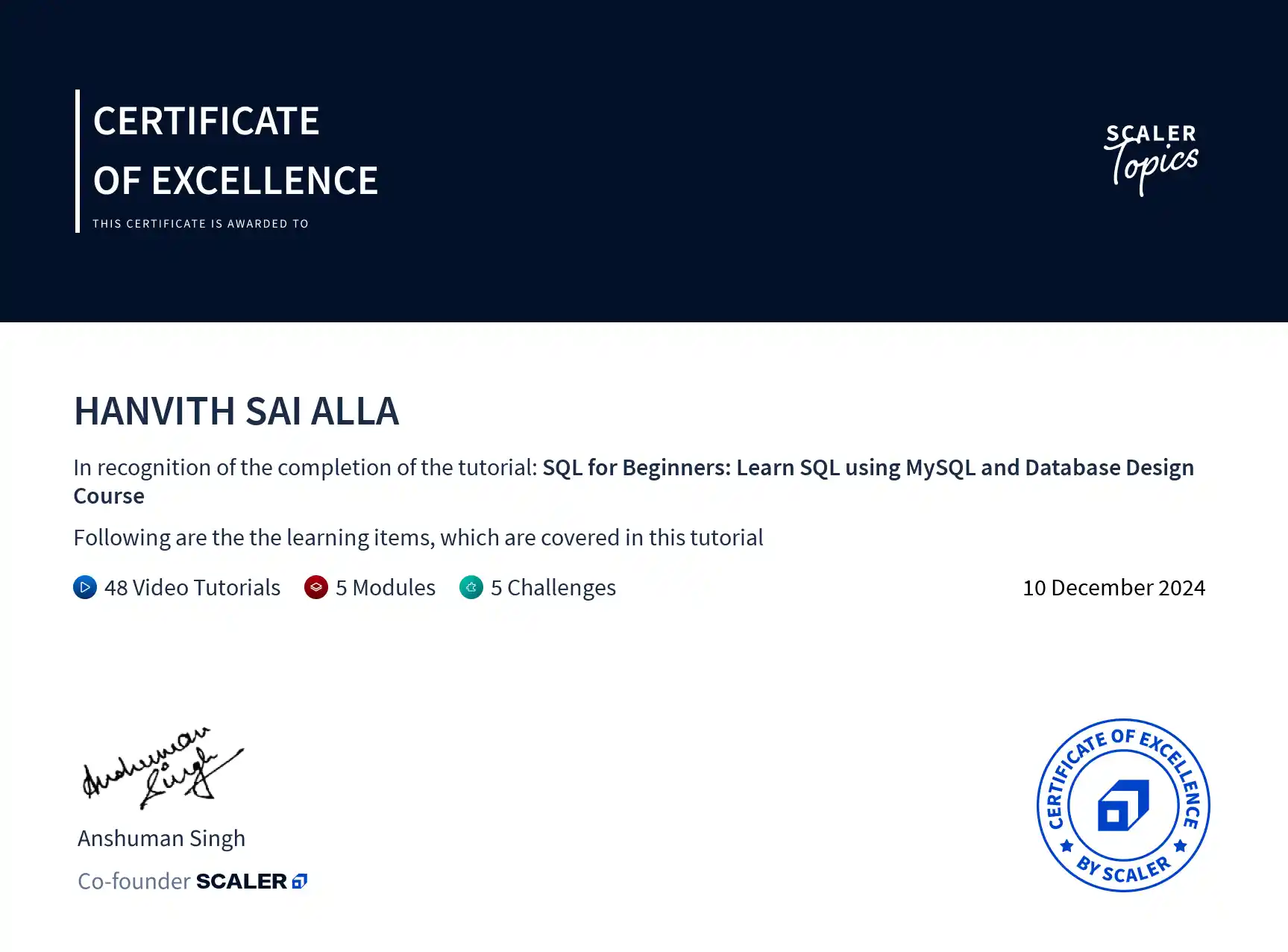 SQL for Beginners: Learn SQL using MySQL and Database Design Course